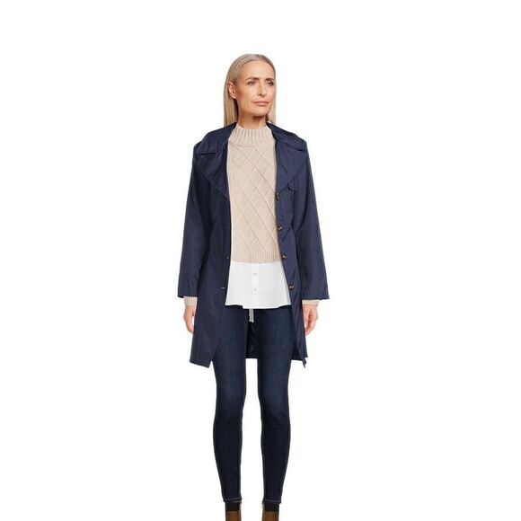 Steve Madden Navy Blue Trench Coat - Picture 1 of 8